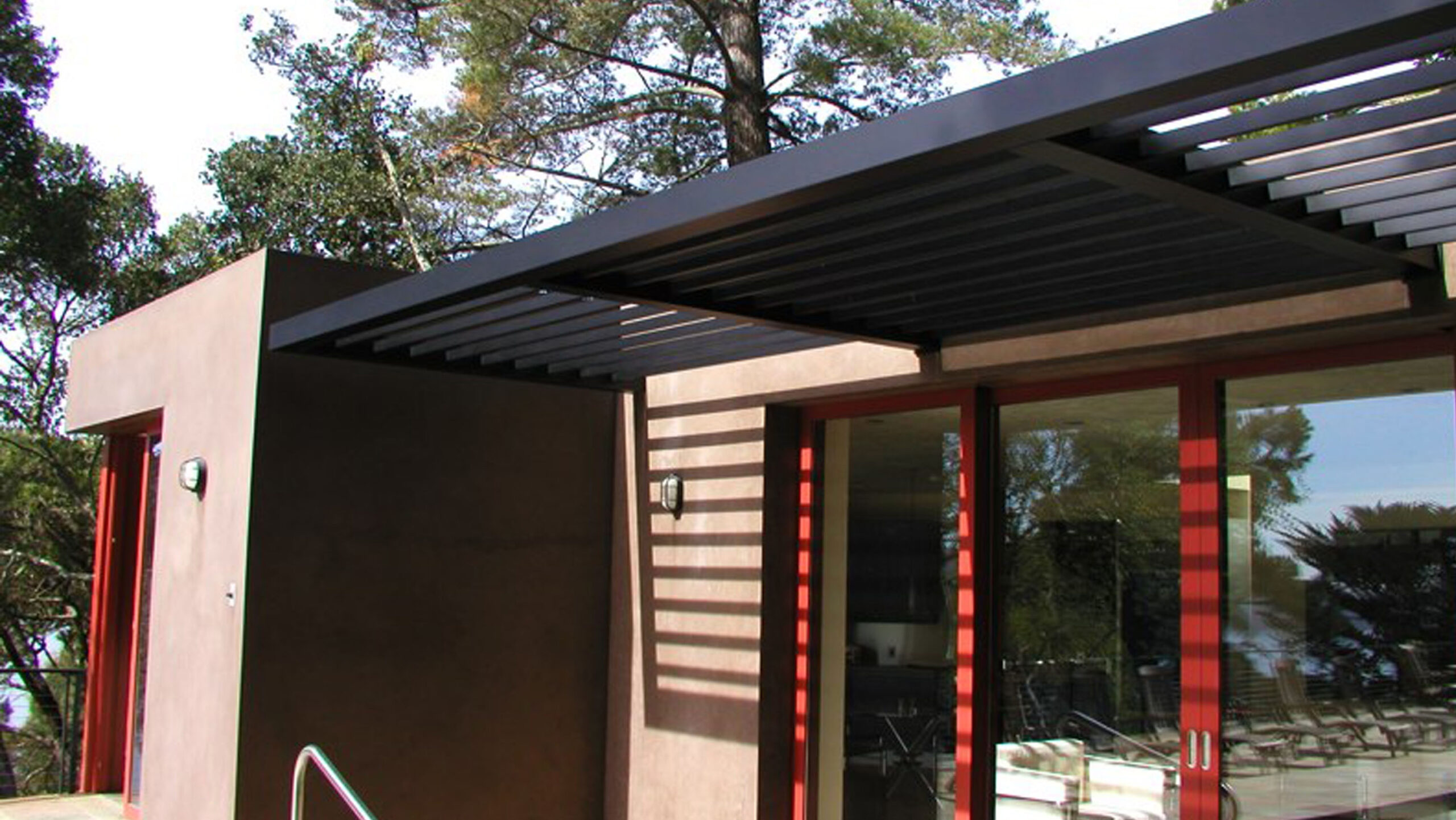 Working closely with the client (Who used to be on Gilligan's Island) to see their exterior back patio vision come to life. Steel spaced allowing shade and sunlight to pass through. Beautiful addition to the back yard. Another WillBuilt project and happy customer. WillBuilt.com - 415-381-2246 - Site By Michael Aron Design.